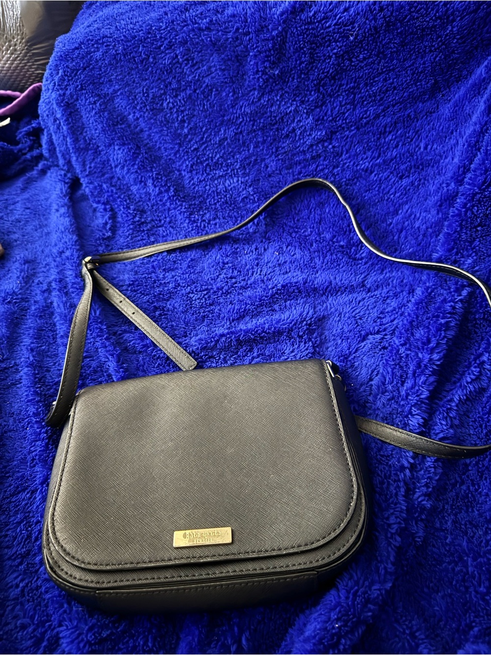 Kate Spade Black Crossbody Shoulder Bag with Gold Accent